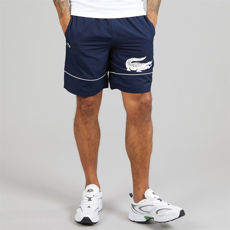 Lacoste Mens Taffeta Shorts Navy Blue/White - Image 1
