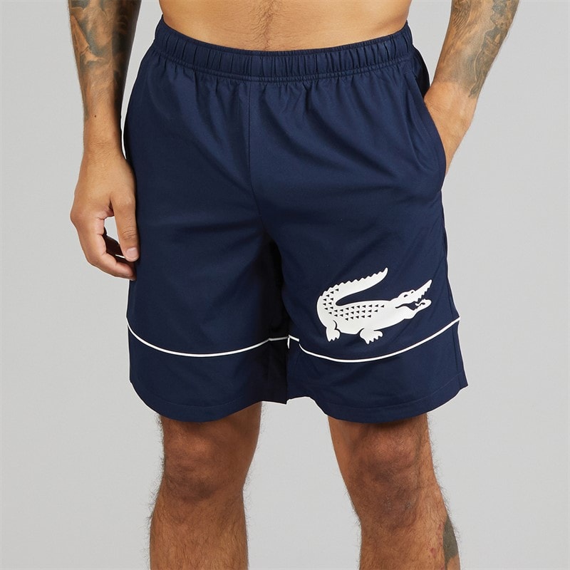 Lacoste Mens Taffeta Shorts Navy Blue/White - Image 3