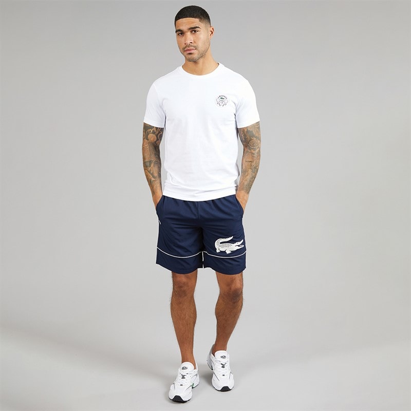 Lacoste Mens Taffeta Shorts Navy Blue/White - Image 4