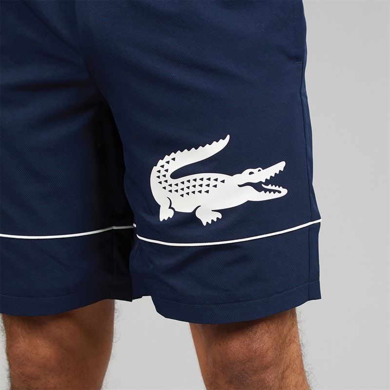Lacoste Mens Taffeta Shorts Navy Blue/White - Image 5