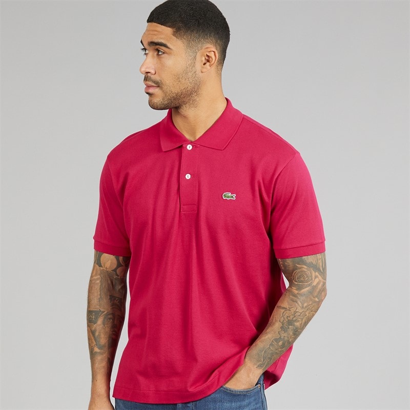 Lacoste Mens Classic Fit Polo Shirt Raspberry Pink - Image 1