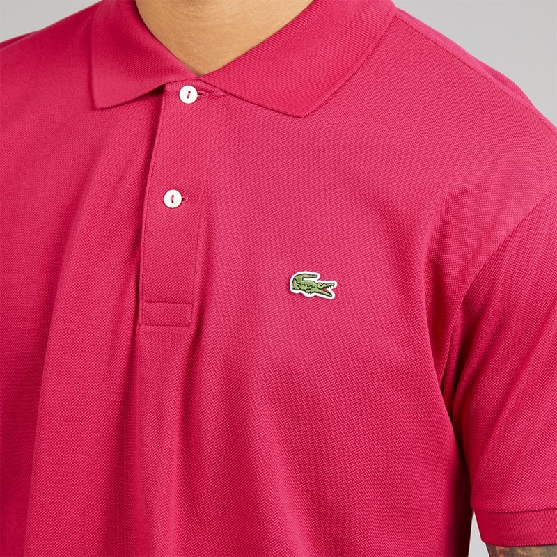 Lacoste Mens Classic Fit Polo Shirt Raspberry Pink - Image 3