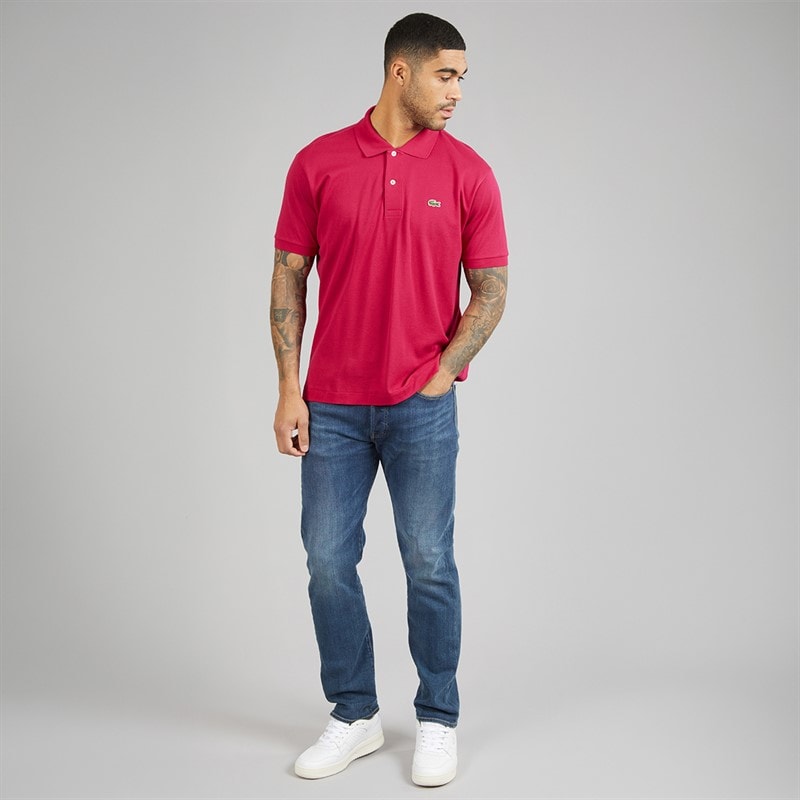 Lacoste Mens Classic Fit Polo Shirt Raspberry Pink - Image 4