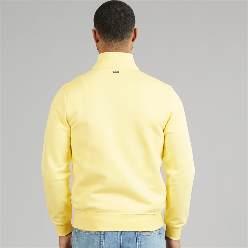 Lacoste Mens 1/4 Zip Print Sweatshirt Pastel Yellow - Image 2
