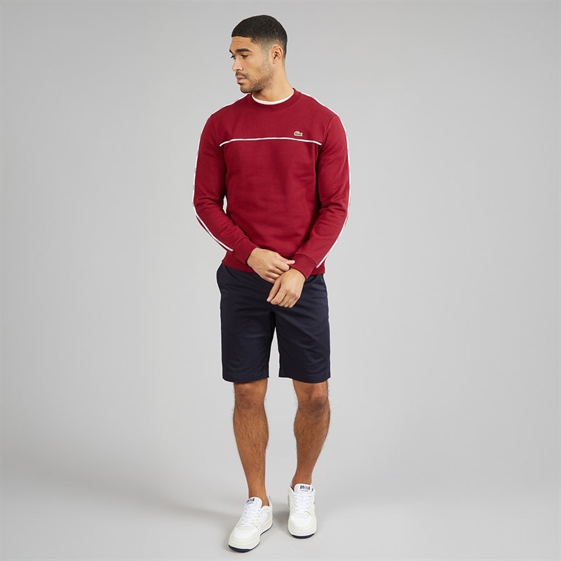 Lacoste Mens Logo Trim Sweatshirt Bordeaux - Image 4