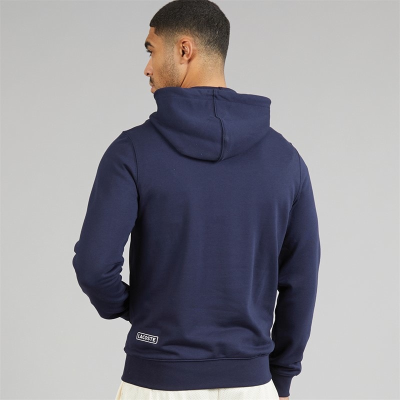 Lacoste Mens Print Hoodie Midnight Blue - Image 2