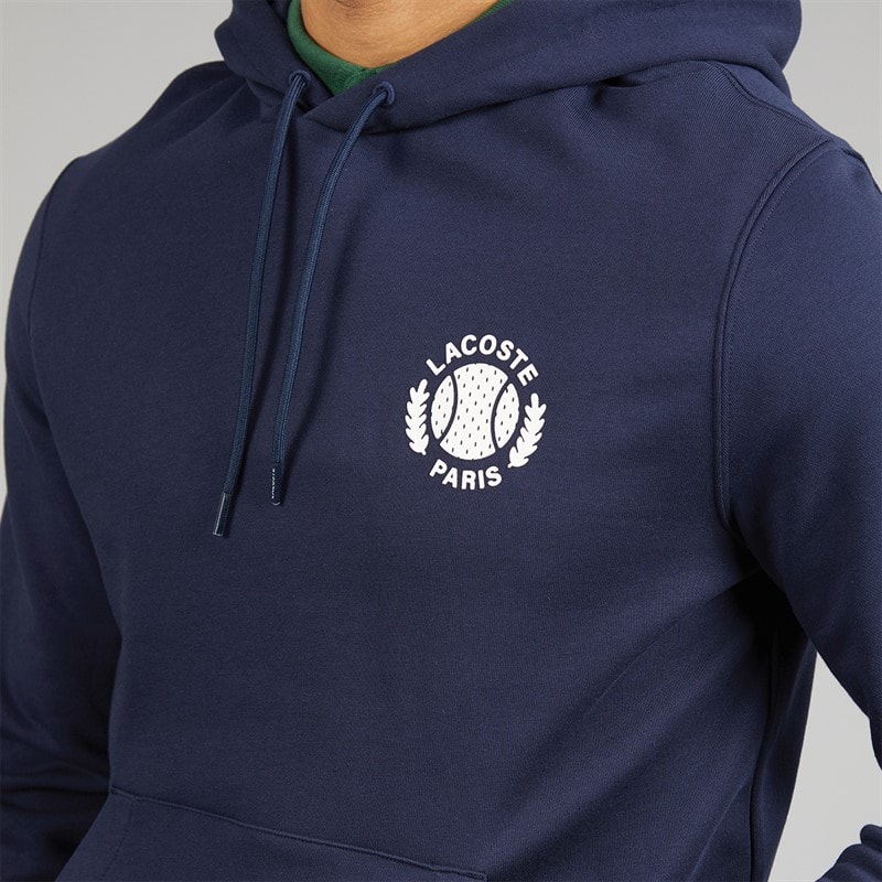 Lacoste Mens Print Hoodie Midnight Blue - Image 3