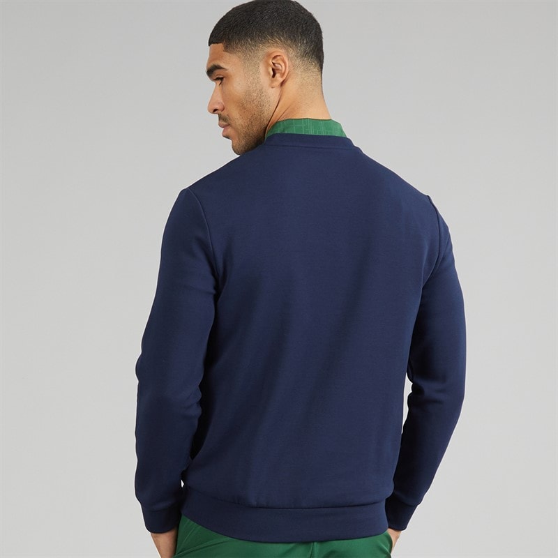 Lacoste Mens Branded Stripe Sweatshirt Midnight Blue - Image 2