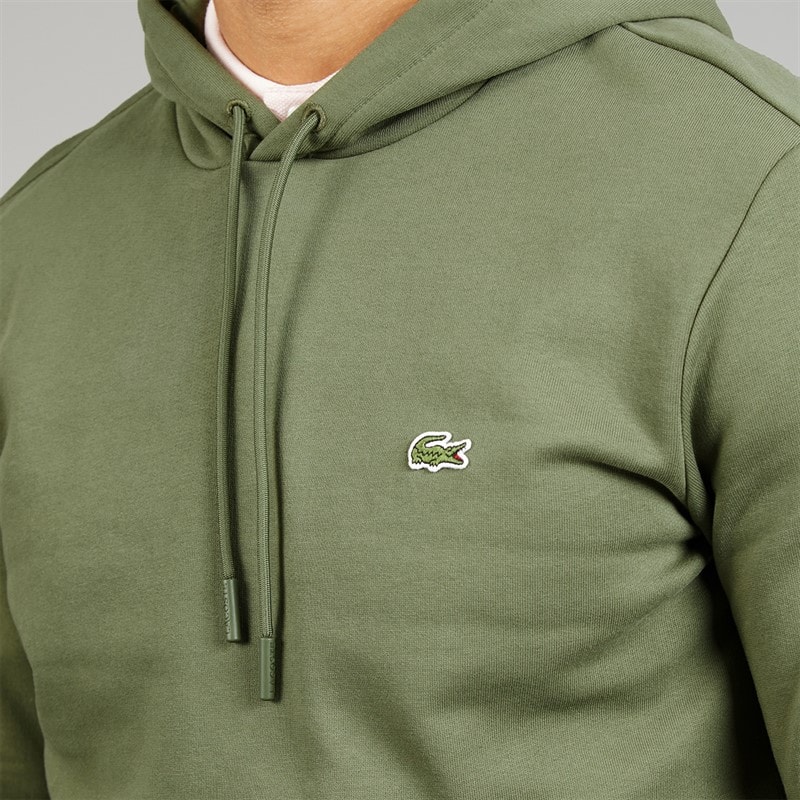 Lacoste Mens Fleece Hoodie Khaki Green - Image 3