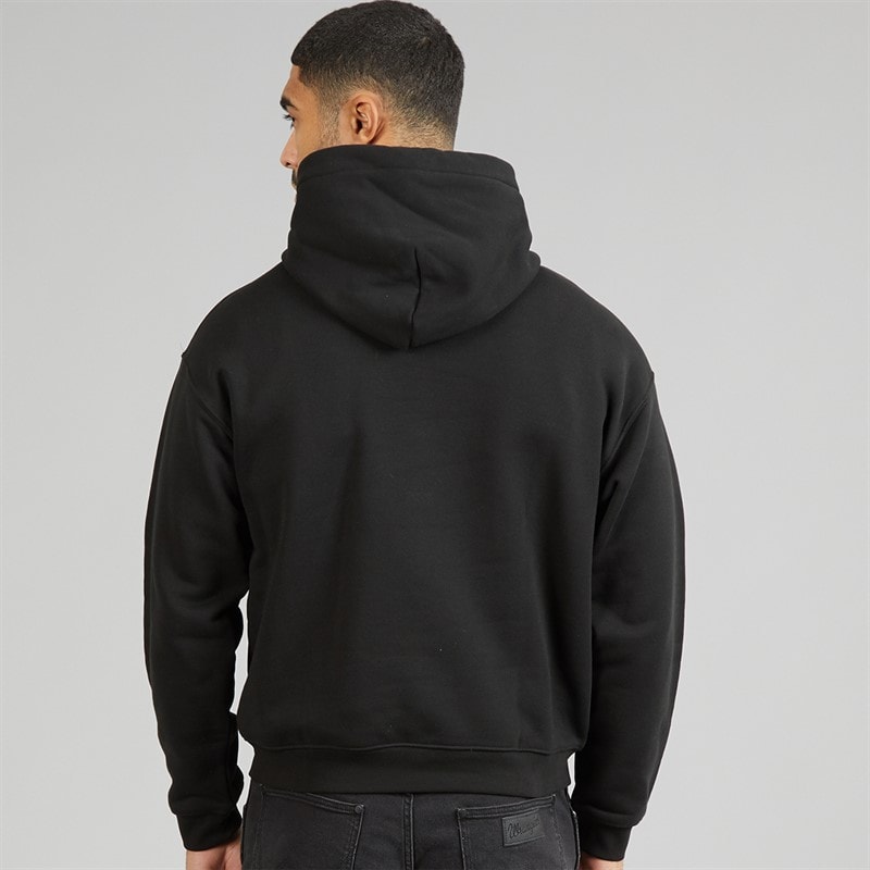 Lacoste Mens Printed Fleece Hoodie Black - Image 2