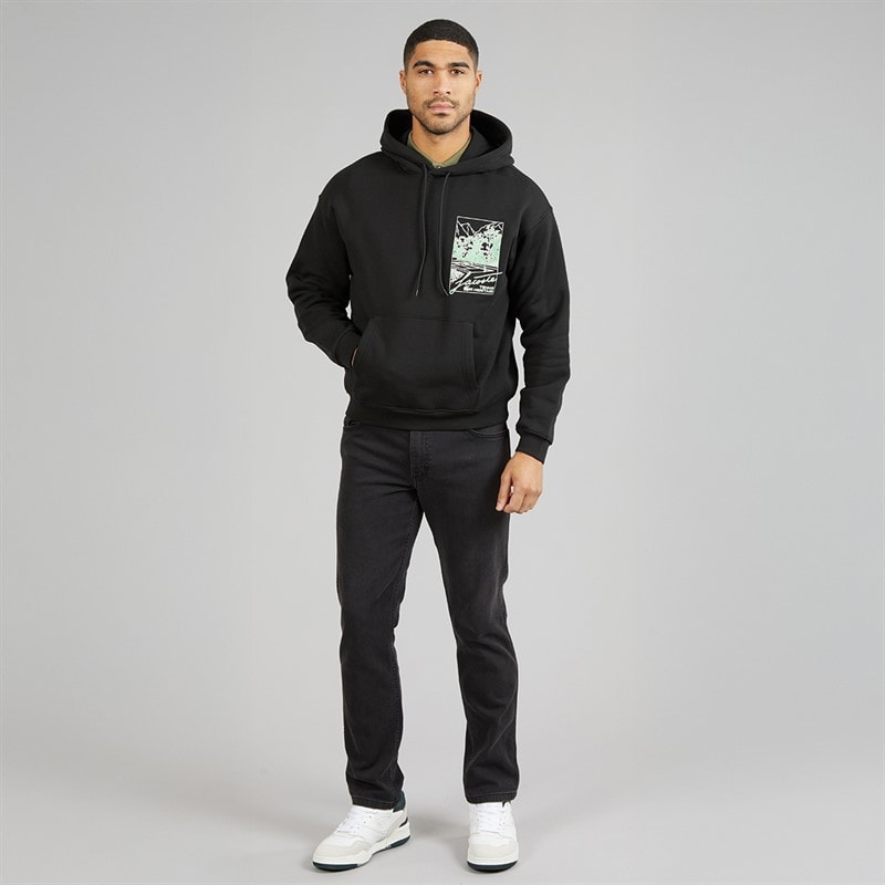 Lacoste Mens Printed Fleece Hoodie Black - Image 4