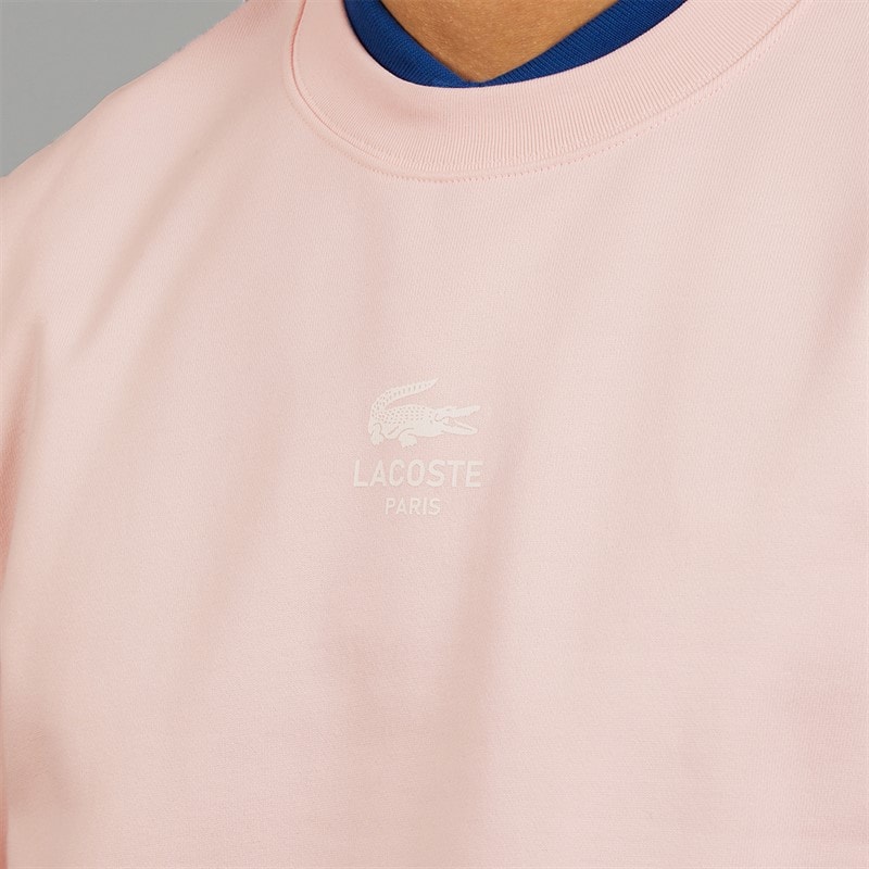 Lacoste Mens Printed Sweatshirt Light Pink - Image 3