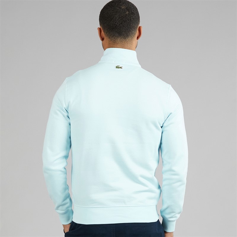 Lacoste Mens High Neck Zip Through Print Sweatshirt Light Blue - Image 2