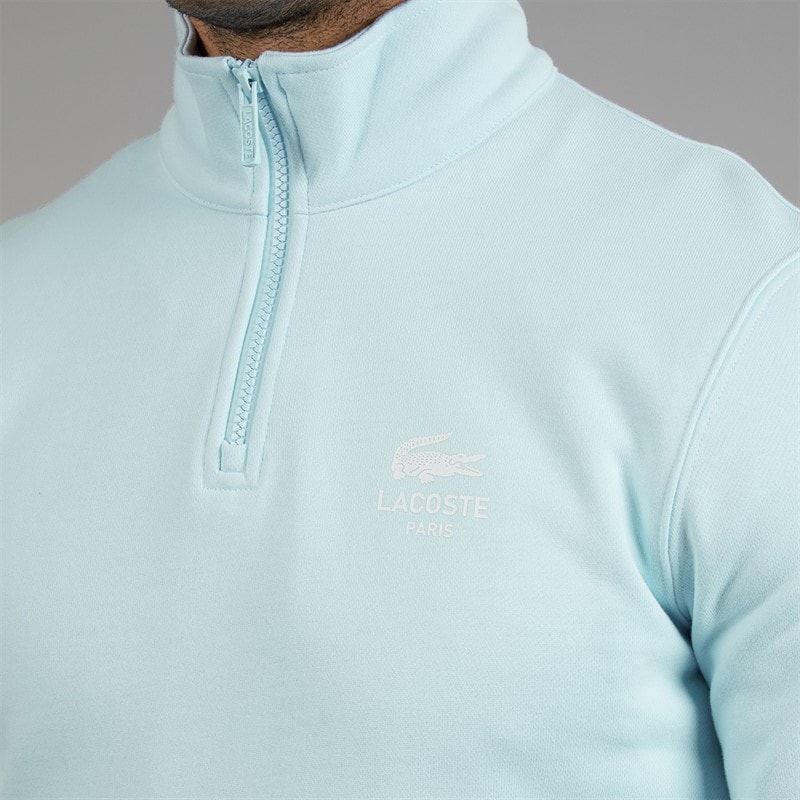 Lacoste Mens High Neck Zip Through Print Sweatshirt Light Blue - Image 3