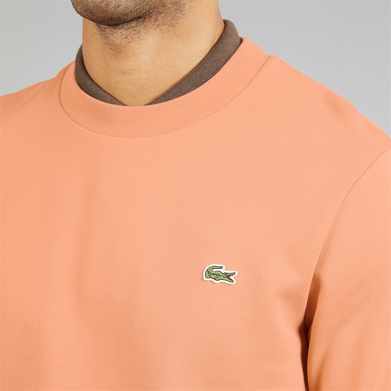 Lacoste Mens Classic Fit Fleece Sweatshirt Pinkish Beige - Image 3