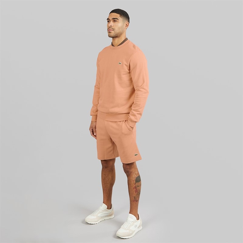 Lacoste Mens Classic Fit Fleece Sweatshirt Pinkish Beige - Image 4