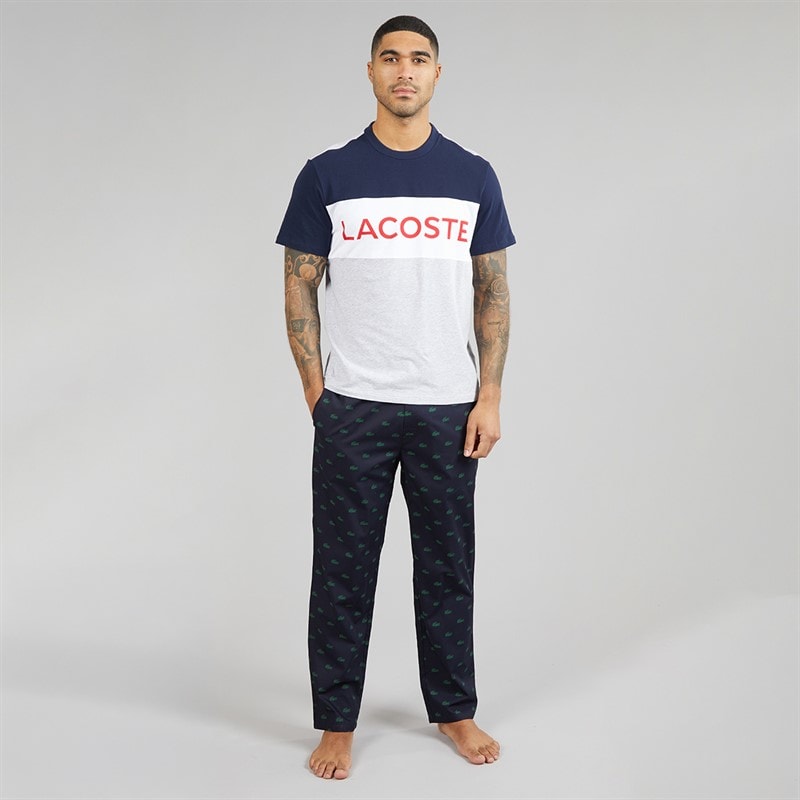 Lacoste Mens Lounge Pants Blue/Green - Image 4