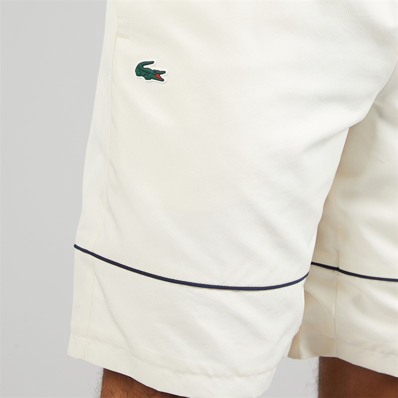 Lacoste Mens Taffeta Shorts White/Navy Blue - Image 5