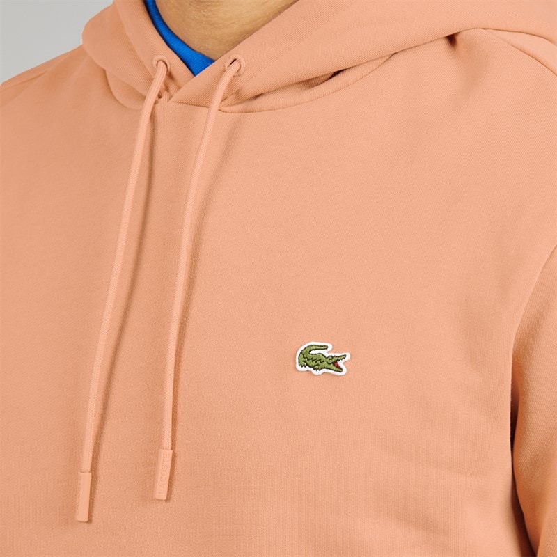 Lacoste Mens Fleece Hoodie Pinkish Beige - Image 3