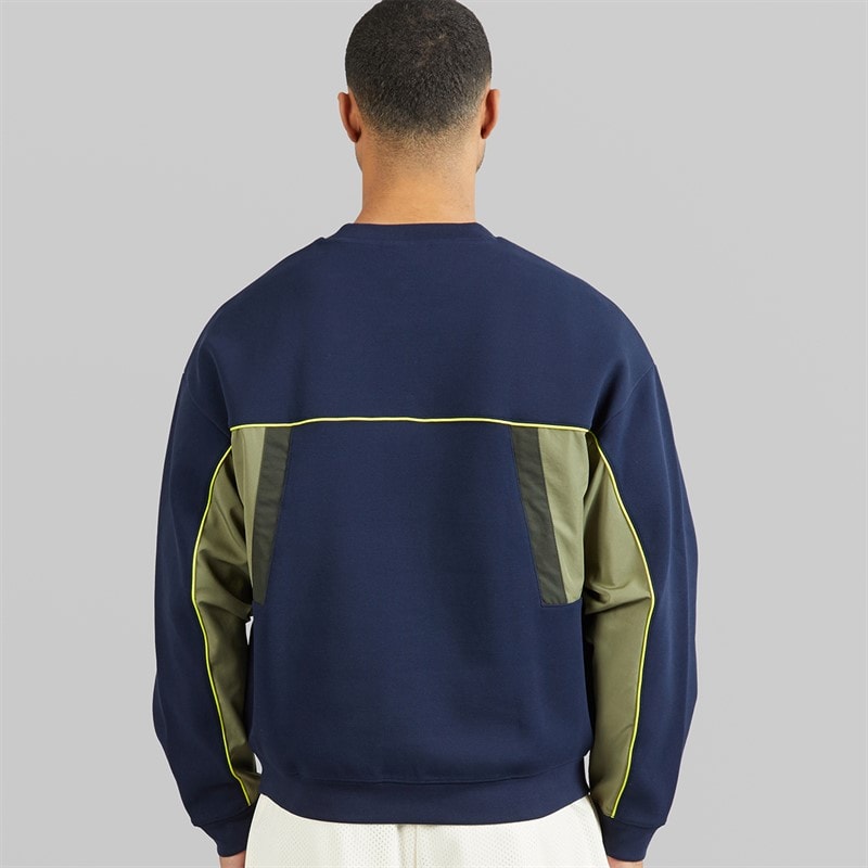 Lacoste Mens Colour Block Sweatshirt Navy/Green - Image 2