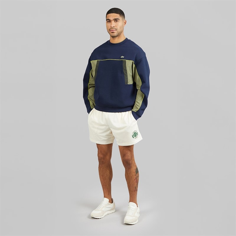 Lacoste Mens Colour Block Sweatshirt Navy/Green - Image 4