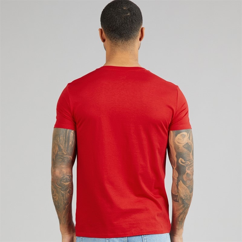 Lacoste Mens Lightweight V-Neck T-Shirt Rouge - Image 2