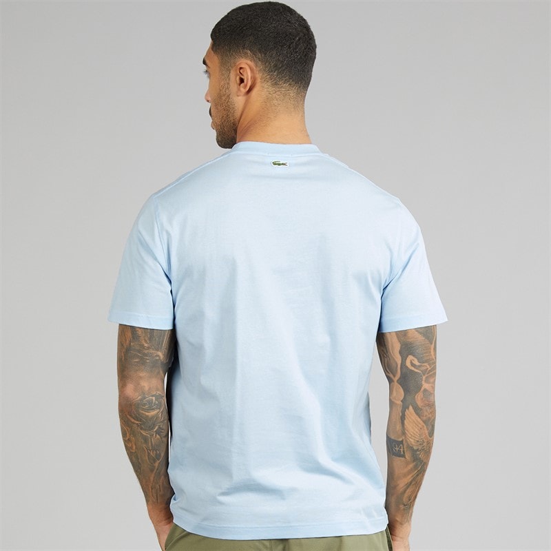 Lacoste Mens Signature Print T-Shirt Light Blue - Image 2