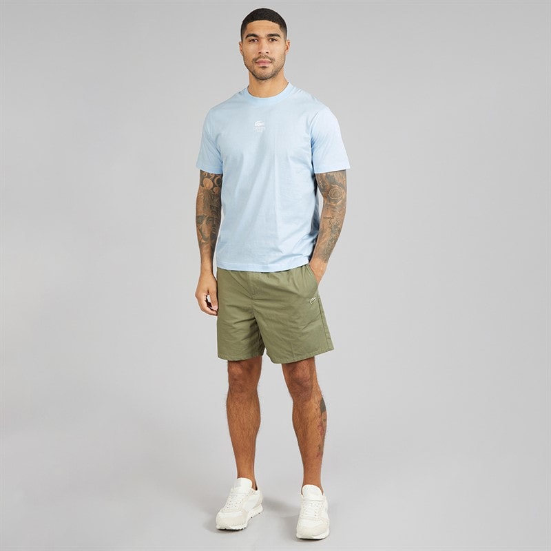 Lacoste Mens Signature Print T-Shirt Light Blue - Image 4