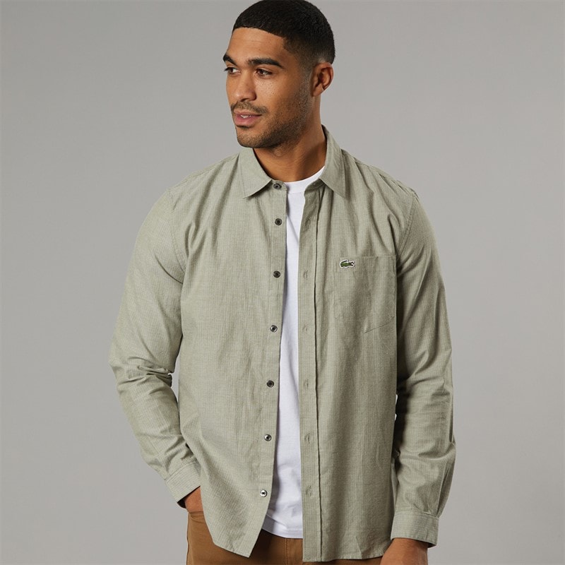 Lacoste Mens Regular Fit Shirt Green/White