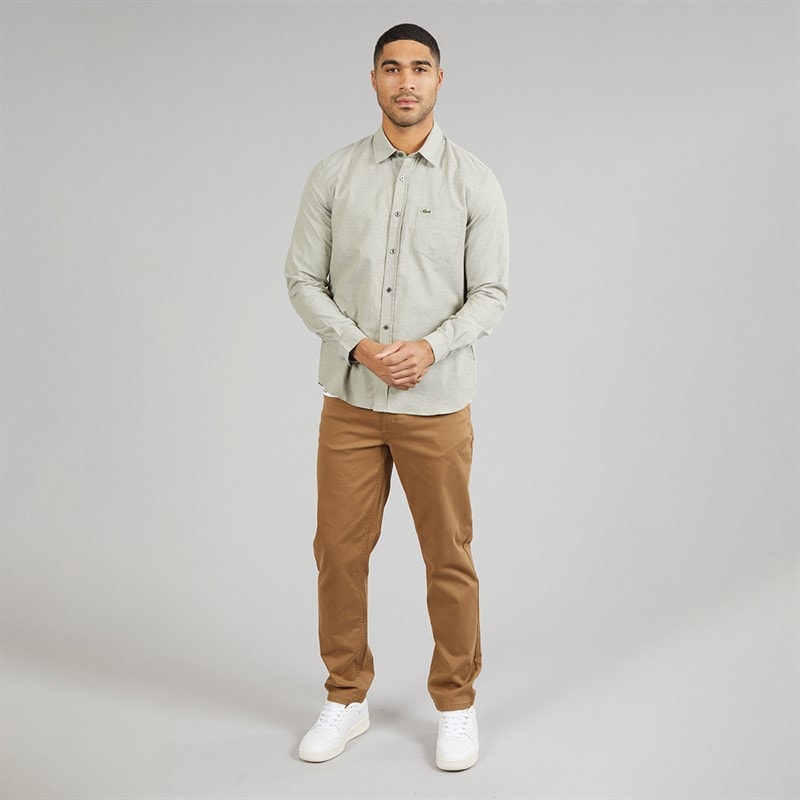 Lacoste Mens Regular Fit Shirt Green/White - Image 4