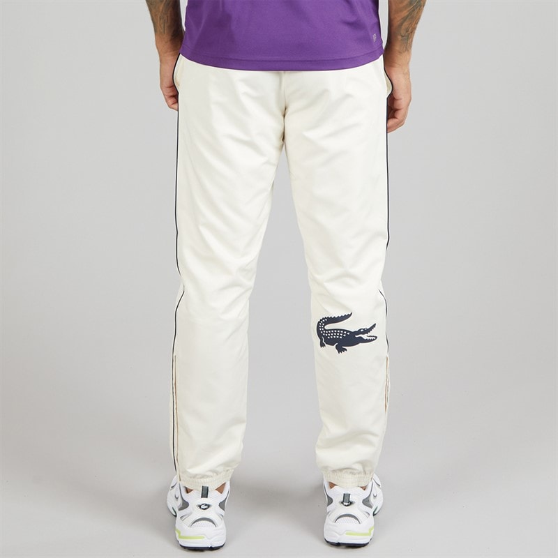 Lacoste Mens Printed Joggers Ecru White - Image 2