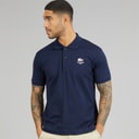 Lacoste Mens Classic Fit Signature Print Polo Midnight Blue