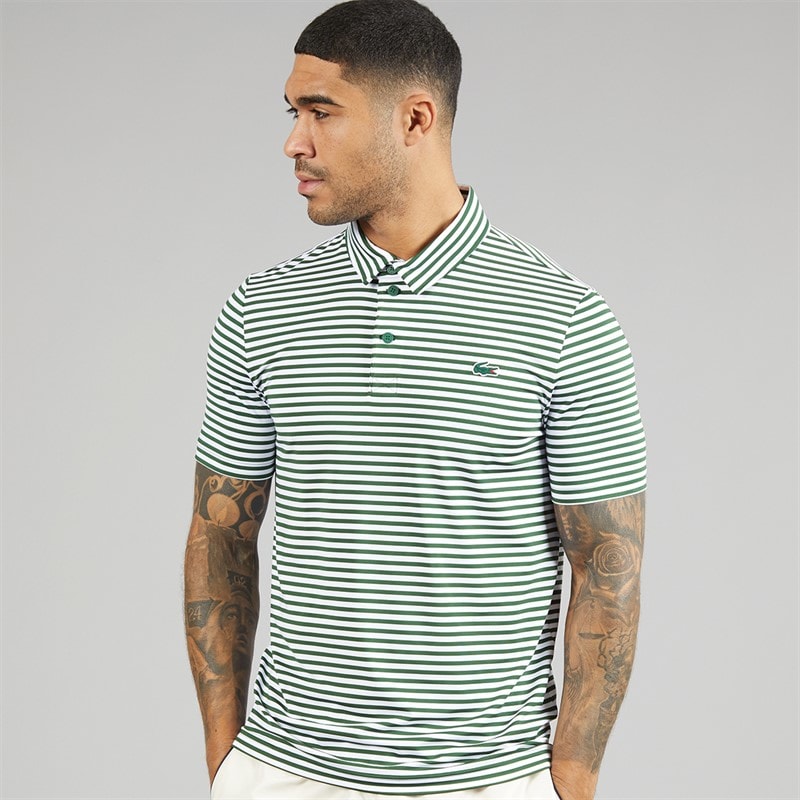 Lacoste Mens Regular Fit Polo Shirt Green/White - Image 1