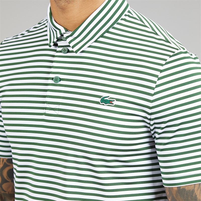 Lacoste Mens Regular Fit Polo Shirt Green/White - Image 3