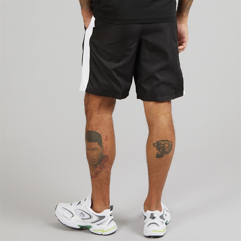 Lacoste Mens Colour Block Shorts Noir/Blanc - Image 2