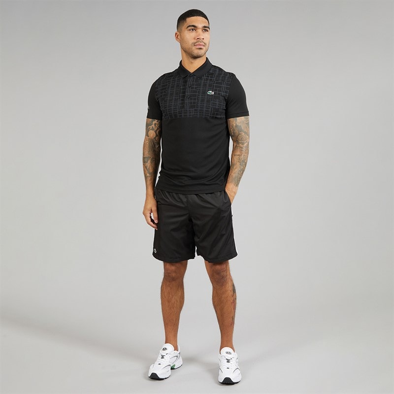 Lacoste Mens Colour Block Shorts Noir/Blanc - Image 4