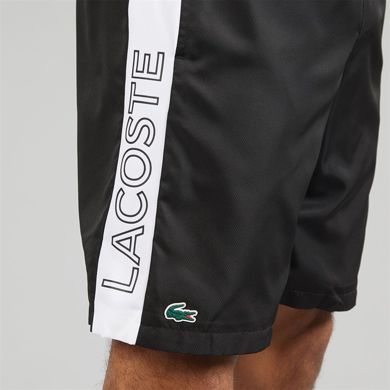 Lacoste Mens Colour Block Shorts Noir/Blanc - Image 5