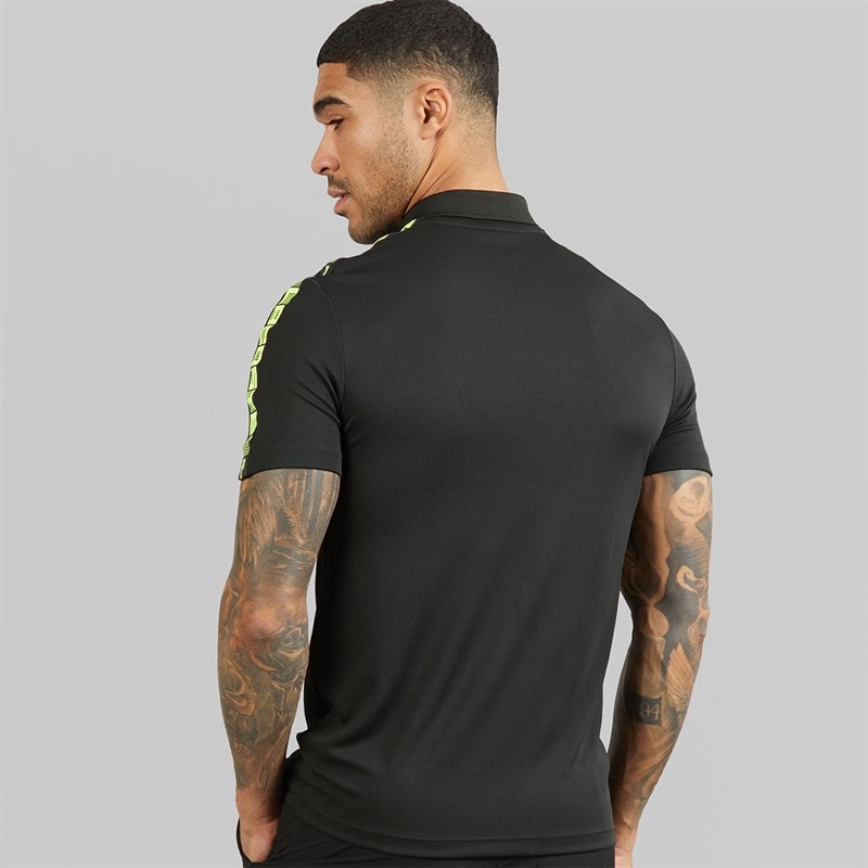 Lacoste Mens Branded Stripe Polo Shirt Black - Image 2