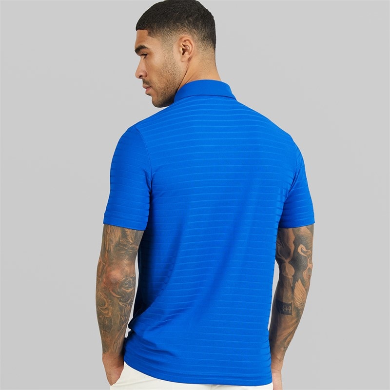 Lacoste Mens Textured Polo Shirt Blue - Image 2