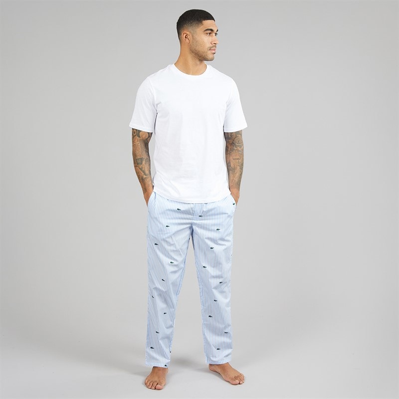 Lacoste Mens Lounge Pants Blue/White/Green - Image 4