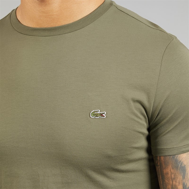 Lacoste Mens T-Shirt Khaki Green - Image 3