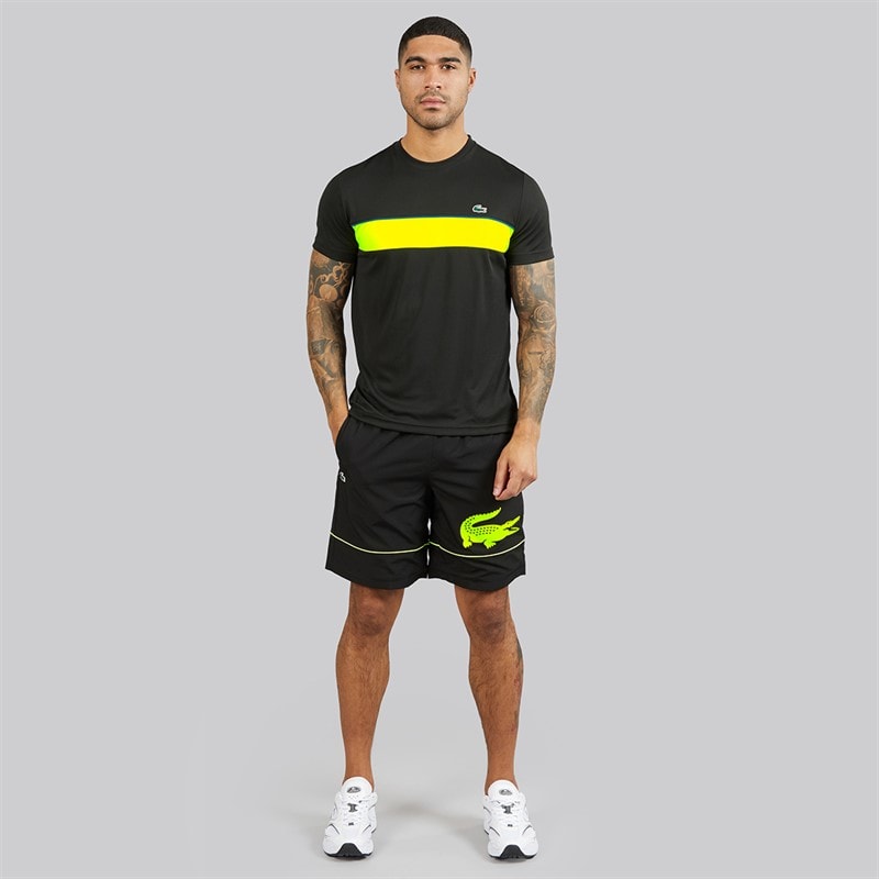 Lacoste Mens T-Shirt Black/Flashy Yellow - Image 4