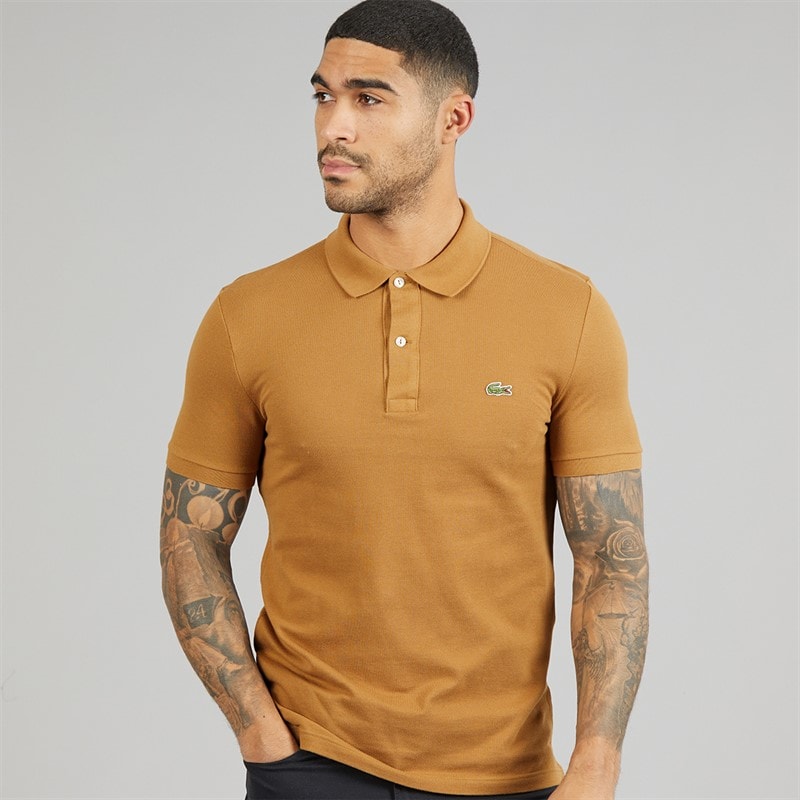 Lacoste Mens Slim Fit Polo Shirt Camel - Image 1