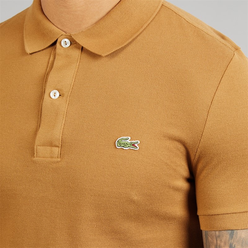 Lacoste Mens Slim Fit Polo Shirt Camel - Image 3