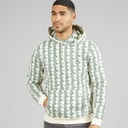 Lacoste Mens Monogram Fleece Hoodie White/Green