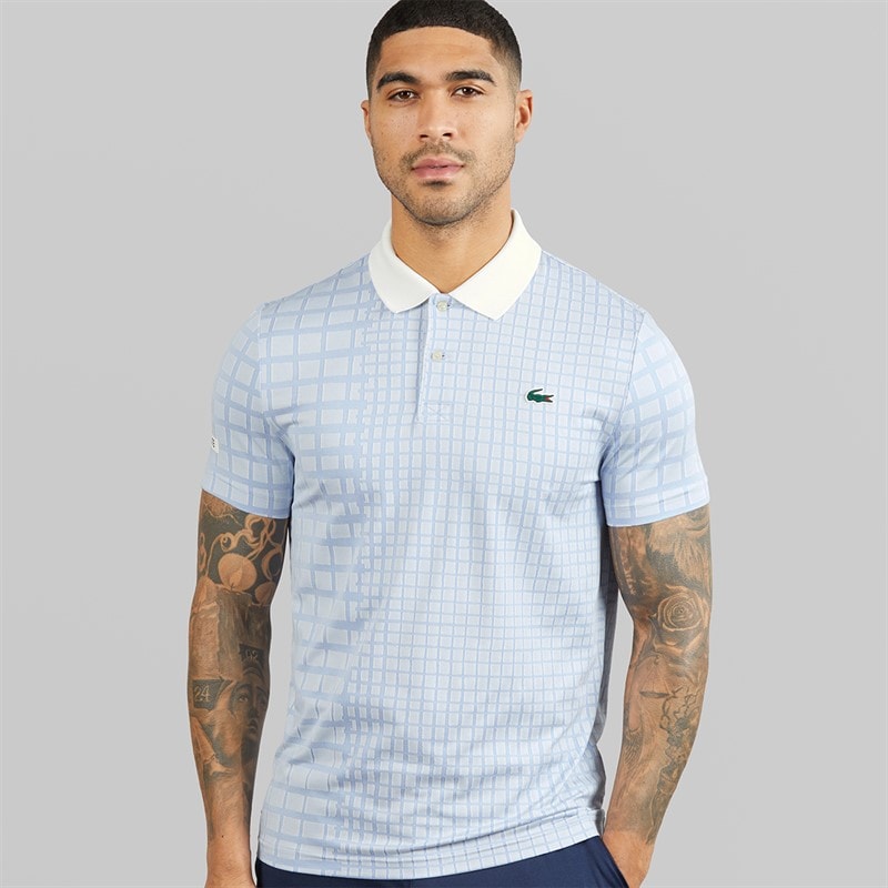 Lacoste Mens Polo Shirt White/Purple - Image 1