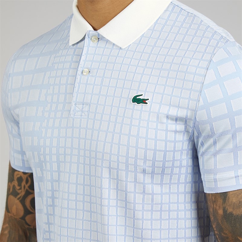 Lacoste Mens Polo Shirt White/Purple - Image 3