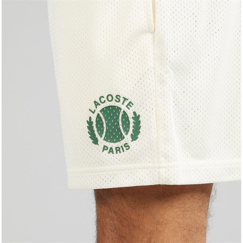 Lacoste Mens Shorts Ecru White - Image 3