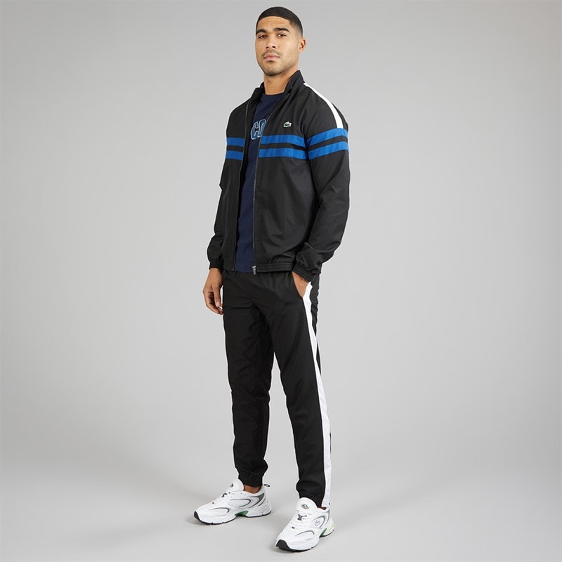Lacoste Mens Printed Tracksuit Black/Blue/White - Image 2