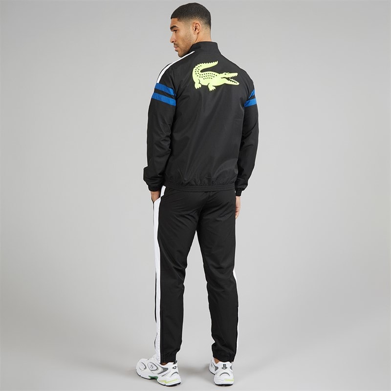 Lacoste Mens Printed Tracksuit Black/Blue/White - Image 3